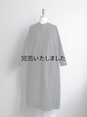 画像1: jujudhau(ズーズーダウ) P.O.DRESS-プルオーバードレス- ウールコットンブラック