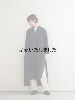 画像1: quitan(キタン) AODAI LONG SHIRT KHADI COTTON KAKISHIBU-柿渋 ブラック