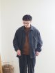 画像: Still By Hand(スティルバイハンド) コーデュロイシャツブルゾン ブルーチャコール