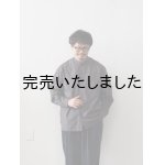 画像: Still By Hand(スティルバイハンド) オーガニックコットンチェックバンドカラーシャツ インクブラック