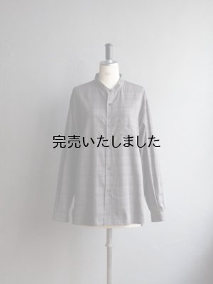 画像4: Still By Hand(スティルバイハンド) バンドカラーチェックシャツ チャコールチェック