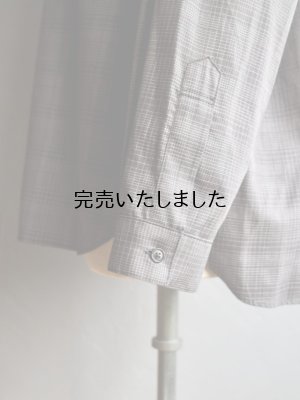 画像12: Still By Hand(スティルバイハンド) バンドカラーチェックシャツ チャコールチェック