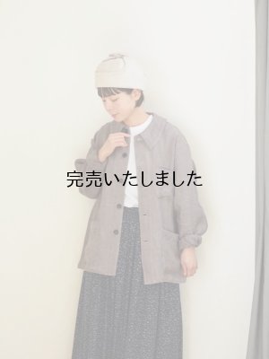 画像1: weac.(ウィーク) NEW FRENCH WORK JACKET-リネンワークジャケット-グレーベージュ